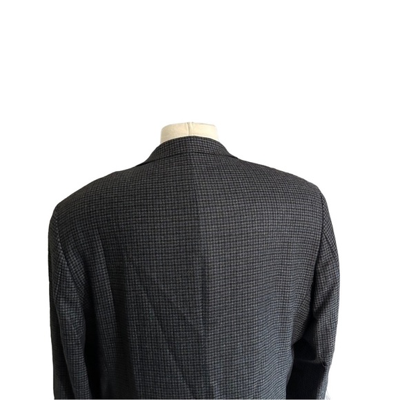 Ralph Lauren Chaps Grey Red Melange Houndstooth 2 Button Suit Jacket Sz 48L Wool - Picture 12 of 16